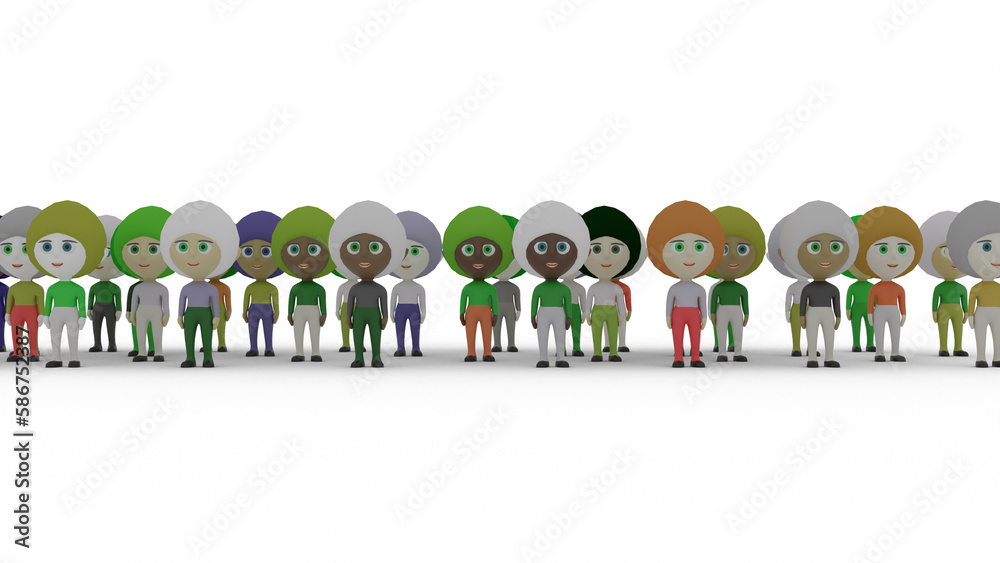 group of 3d people colourful group of 3d people colourful