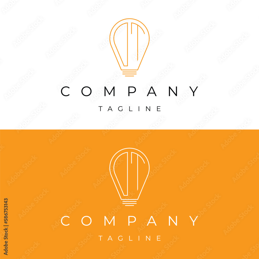 Letter DT initial lamp solution bulblight icon logo design vector template Letter DT initial lamp solution bulblight icon logo design vector template