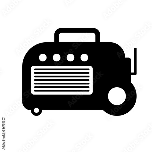 Portable power generator portable welding plant vector icon illustration clip art silhouette.