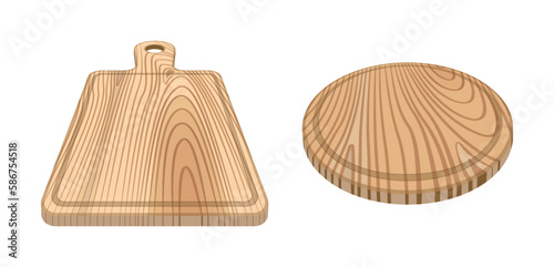 Wooden round and rectangular chopping boards