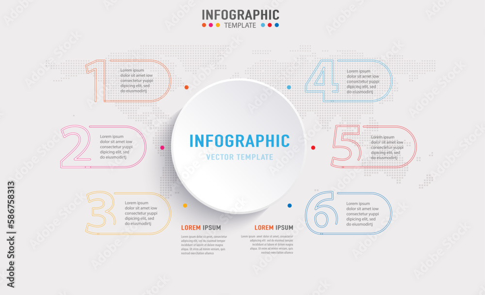 Modern and colorful flat circular diagram infographic