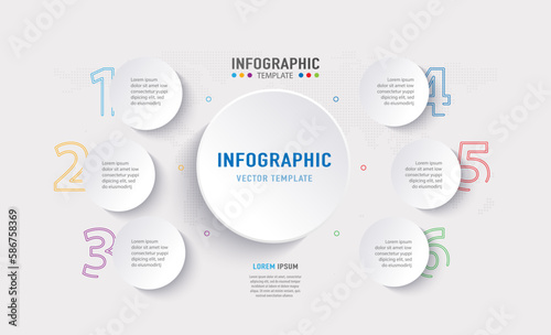 Modern and colorful flat circular diagram infographic