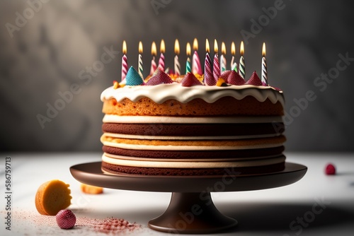 birthday cake with candles