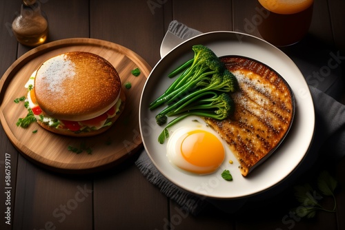 fried egg with vegetables