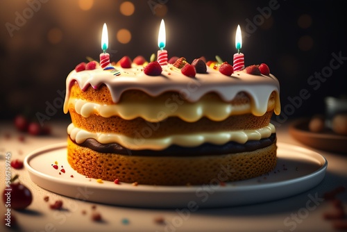 birthday cake with candles