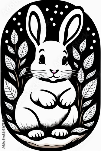 easter bunny with egg drawing