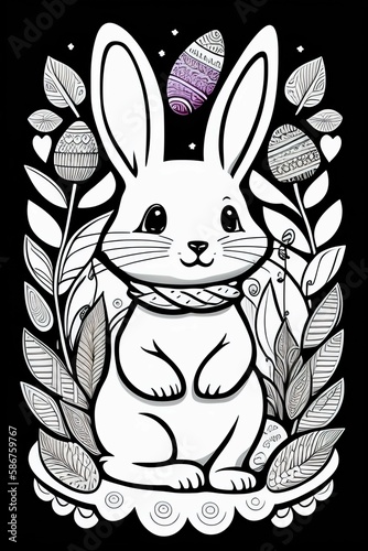 black and white rabbit
