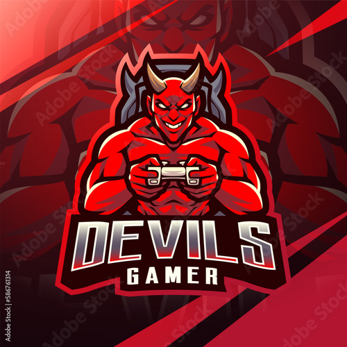 Devils gamer esport mascot logo design