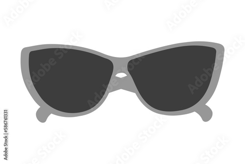 Grayscale sunglasses with dark lenses. Happy sunglasses day. Hello summer. Sticker. Isolate. Vector