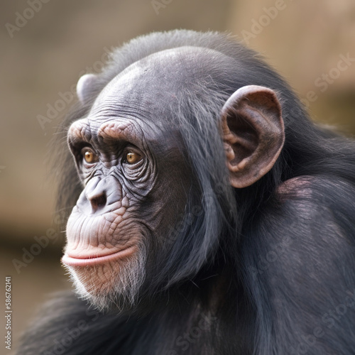 Portrait of a chimpanzee Generative aI