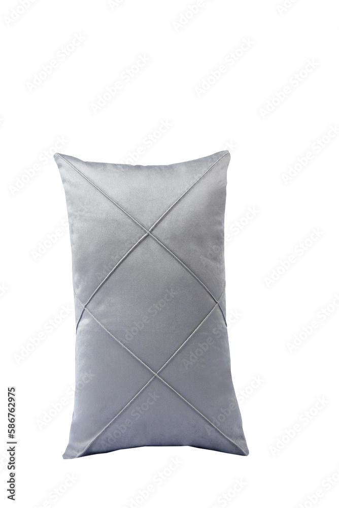 square pillow. Bedroom sleeping pad or sofa cushion pad with feather, down or synthetic and textile filling, fabric pillowcase comfort rest