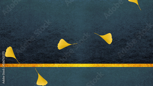 イチョウの葉の背景素材