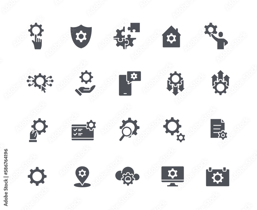 Engineering design black icons set Engineering design black icons set