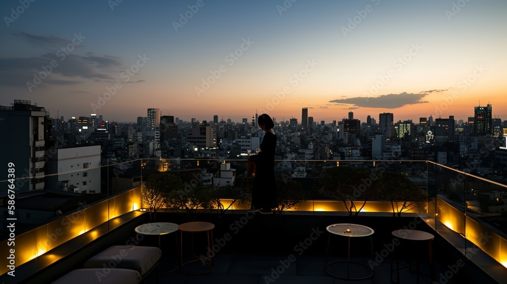 Fototapeta premium Sake Cocktails at Sunset