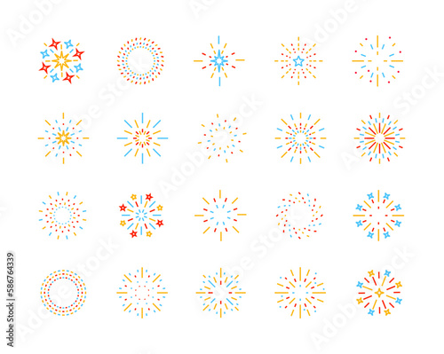 Fireworks icons color set