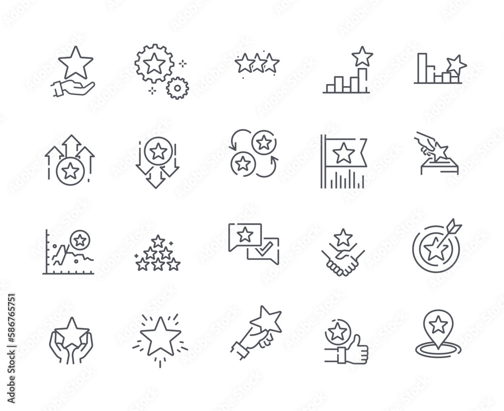Star rating icons outline set Star rating icons outline set