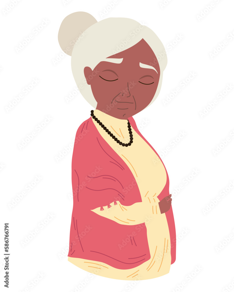 One cheerful African woman in traditional dress One cheerful African woman in traditional dress