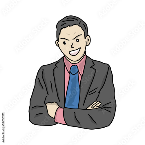 Illustration icon of gesture man doing presentation at meeting. really good for icon of powerpoint, presentation icon for your business