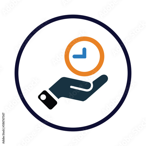 time, watch, hand, fast delivery time on hand icon