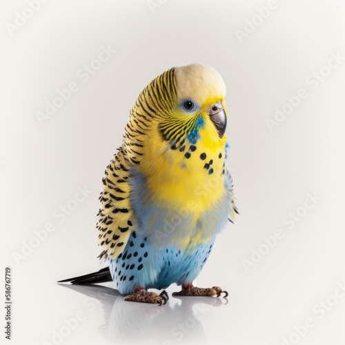 Budgerigar parrot isolated on white background, studio shot