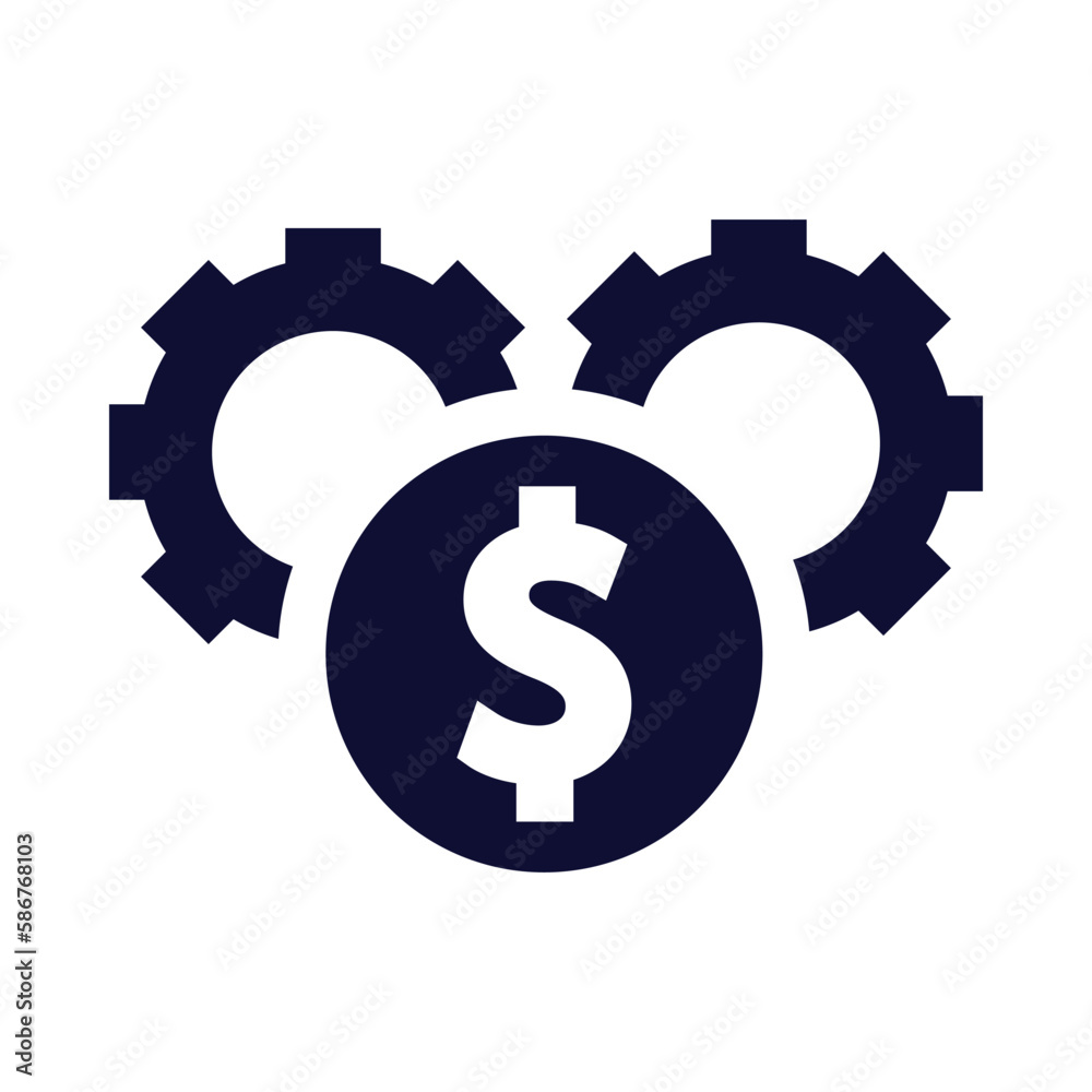 gear, money, dollar, fund, management, fund management icon gear, money, dollar, fund, management, fund management icon
