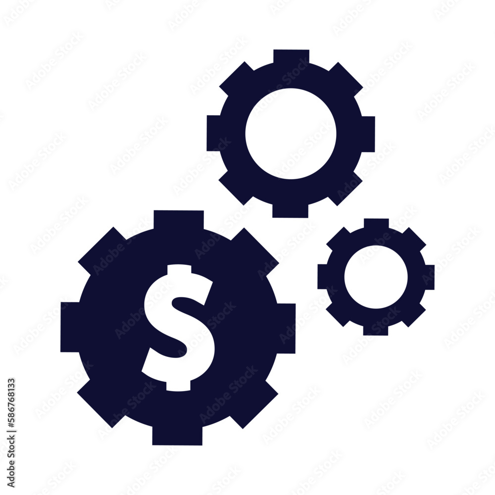gear, money, dollar, fund, management, fund management icon gear, money, dollar, fund, management, fund management icon
