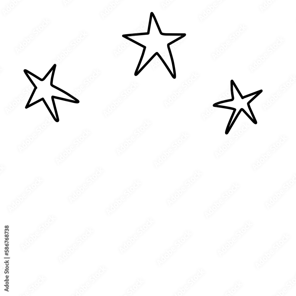 Doodle Star Hand Drawn, Star line illustration, Dooddle Art