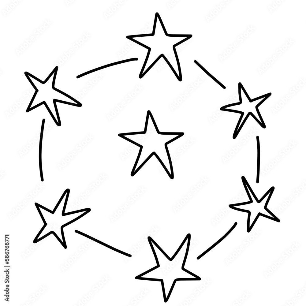 Doodle Star Hand Drawn, Star line illustration, Dooddle Art Doodle Star Hand Drawn, Star line illustration, Dooddle Art