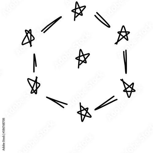 Doodle Star Hand Drawn, Star line illustration, Dooddle Art