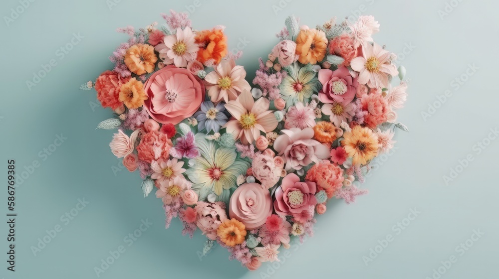 White jasmine flowers in the shape of a heart. Floral greeting card. For the wedding, birthday, or other celebration. Generative ai White jasmine flowers in the shape of a heart. Floral greeting card. For the wedding, birthday, or other celebration. Generative ai
