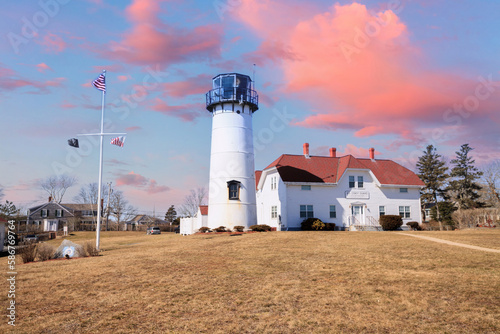 Chatham Lighthouse on a sunny day in winter