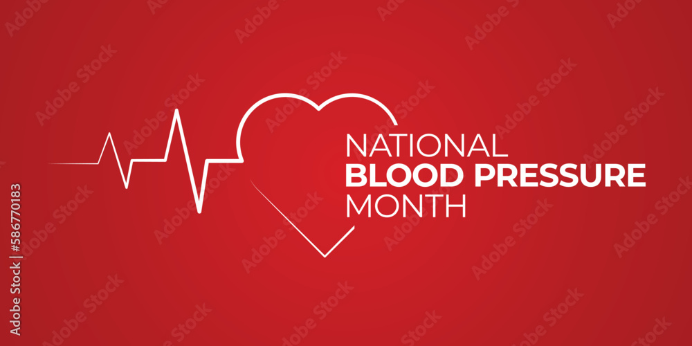 National Blood Pressure Month. Health Education Awareness on Hypertension Vector Banner. Red background.
National Blood Pressure Month. Health Education Awareness on Hypertension Vector Banner. Red background.