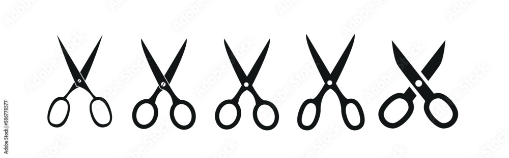 Set of Scissors icon vector. Cut. Cutting Scissors. Set of Scissors icon vector. Cut. Cutting Scissors.