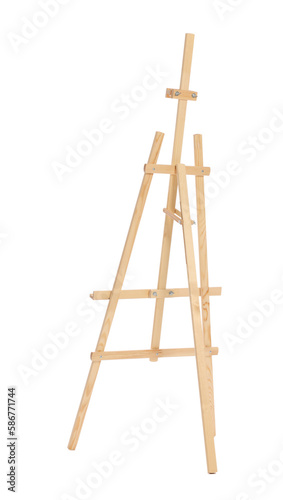 Wooden easel isolated on white. Artist's equipment