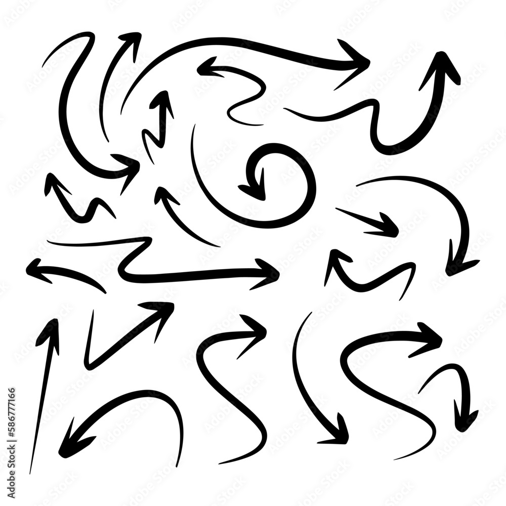 hand drawn arrow set. Doodle vector illustration. eps 10. hand drawn arrow set. Doodle vector illustration. eps 10.