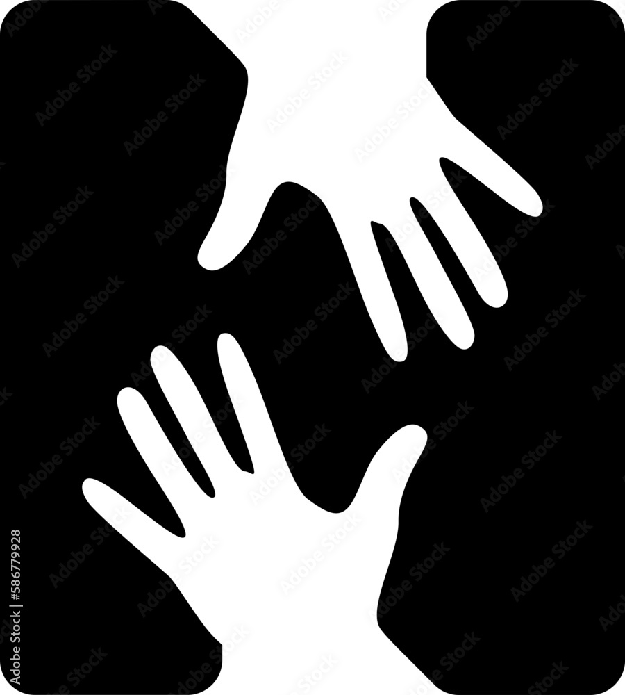 Obraz premium N Letter includes Hand Icon