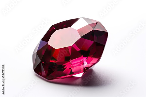 Cut or faceted Ruby - July birthstone. Created with Generative AI technology