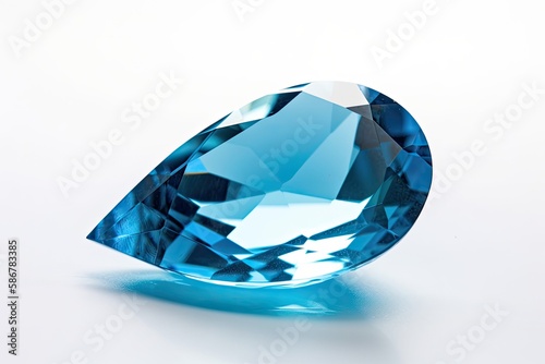 Cut or faceted Blue Topaz - modern December birthstone. Created with Generative AI technology