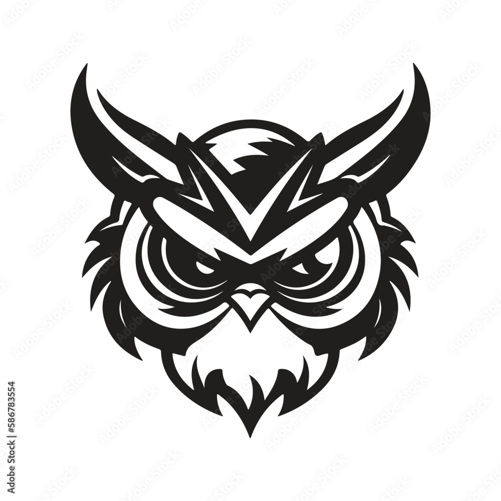 Fototapeta premium owl, vector concept digital art, hand drawn illustration
