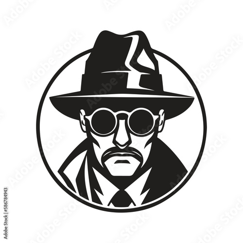 detective, vector concept digital art, hand drawn illustration