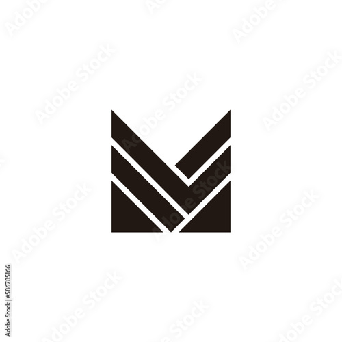 letter ml stripes geometric line logo vector