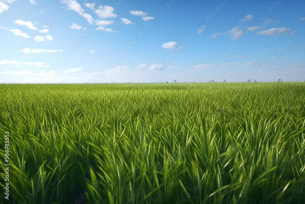 Tranquil Grasslands: A Majestic Symphony of Wind, Sun, and Greenery - AI Generative Tranquil Grasslands: A Majestic Symphony of Wind, Sun, and Greenery - AI Generative