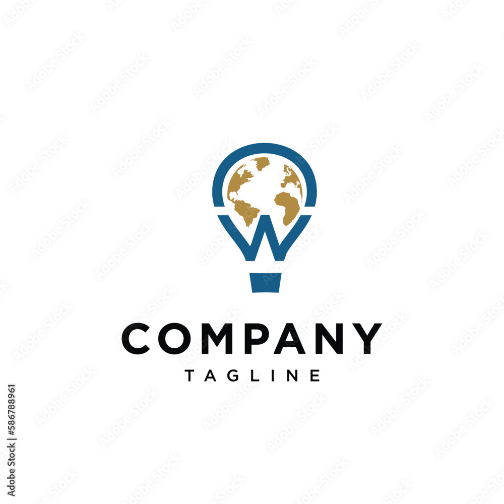 Letter W world baloon air vector logo icon template Letter W world baloon air vector logo icon template