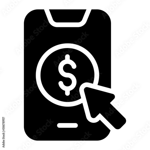 pay per click glyph icon