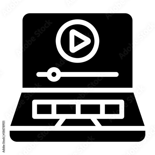 video marketing glyph icon
