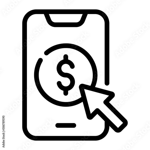 pay per click line icon