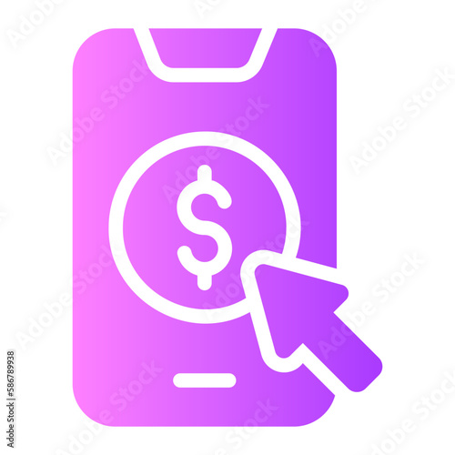 pay per click gradient icon