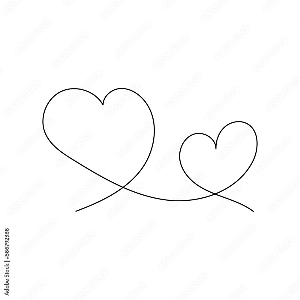 Hand drawn heart. Doodle heart isolated on white background. Vector illustration.