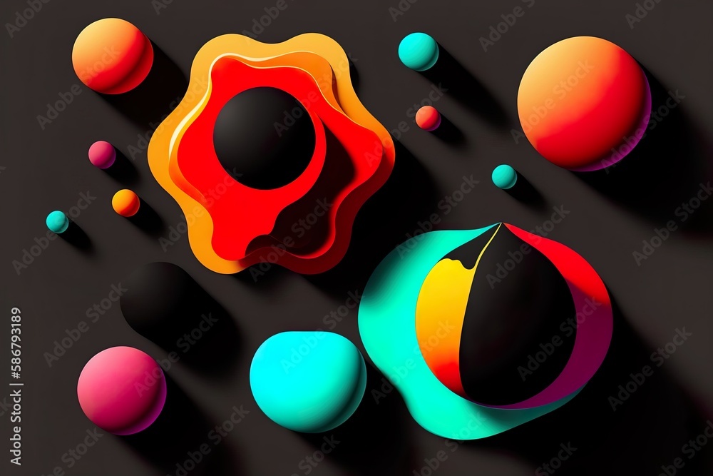 Abstract Colorful Organic Shapes Background. Created with Generative AI, Artificial Intelligence.