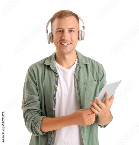Young man with headphones a...